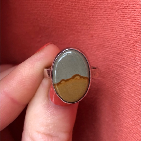 Oval Picture Jasper Sterling Silver Ring size 6.75 - Picture 9 of 9